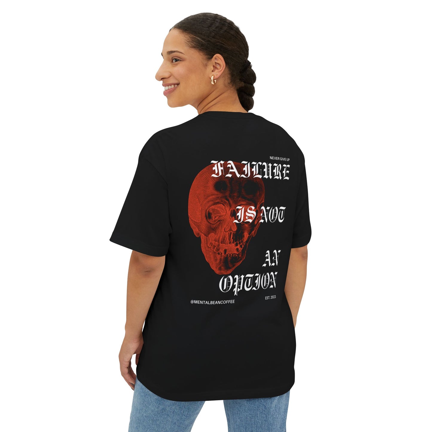 Boxy Tee — "Failure Is Not An Option" Skull Graphic